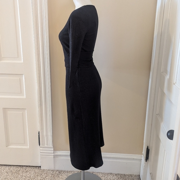 Anthropologie Akemi +Kin Tegan NWT black asymmetrical sparkly dress size XS - Picture 2 of 9